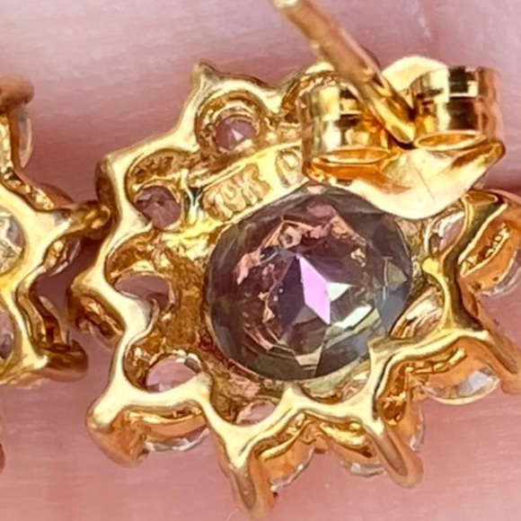 Solid 10k gold mystic topaz earrings-firm price no offers - Picture 10 of 12